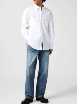 Faded wide-leg jean