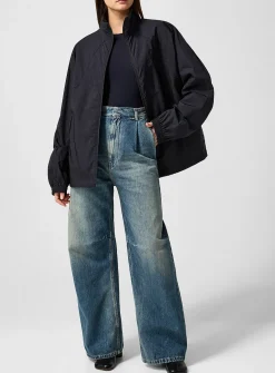 Faded wide-leg jean