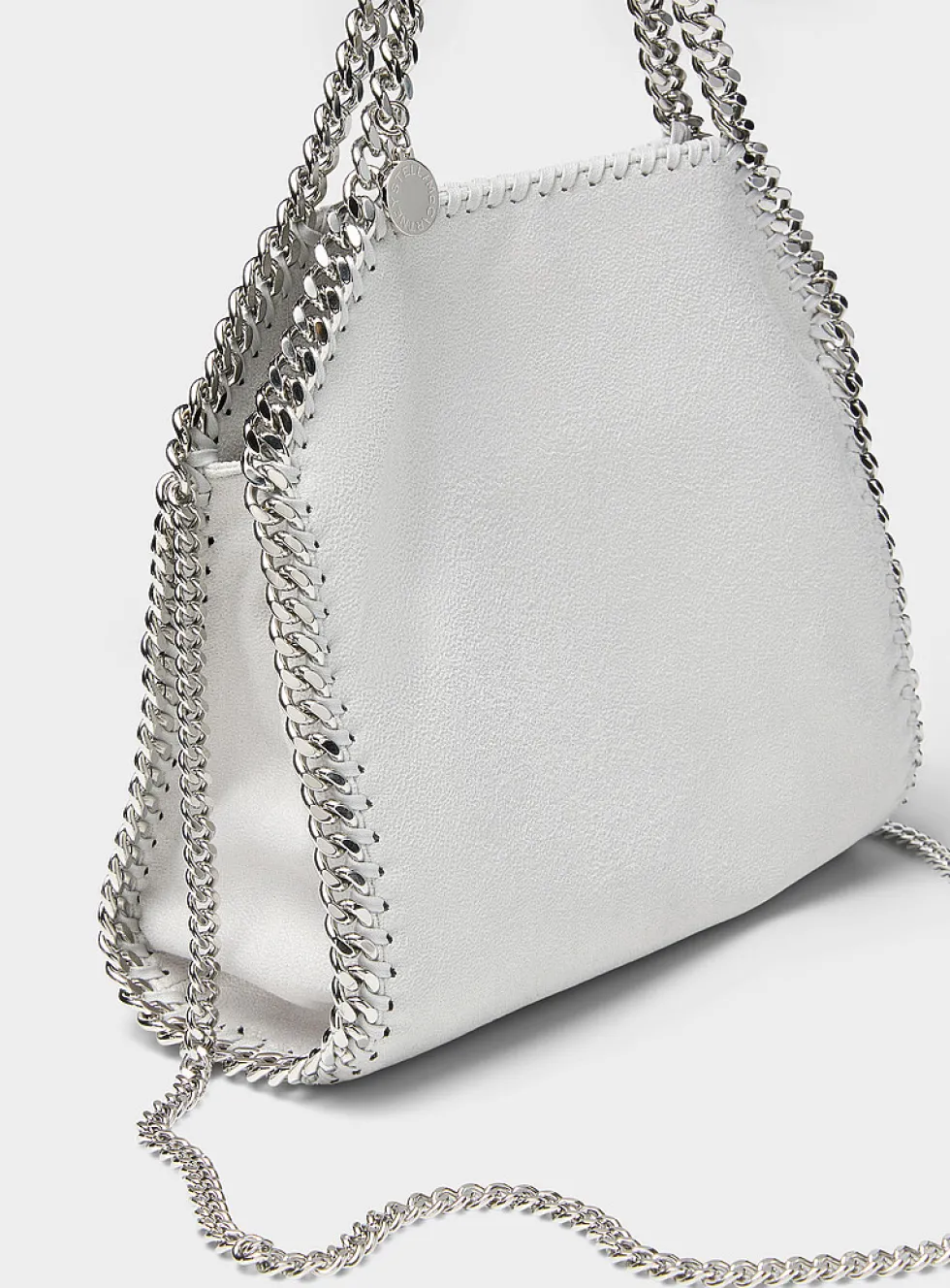Falabella pearl grey chain handbag