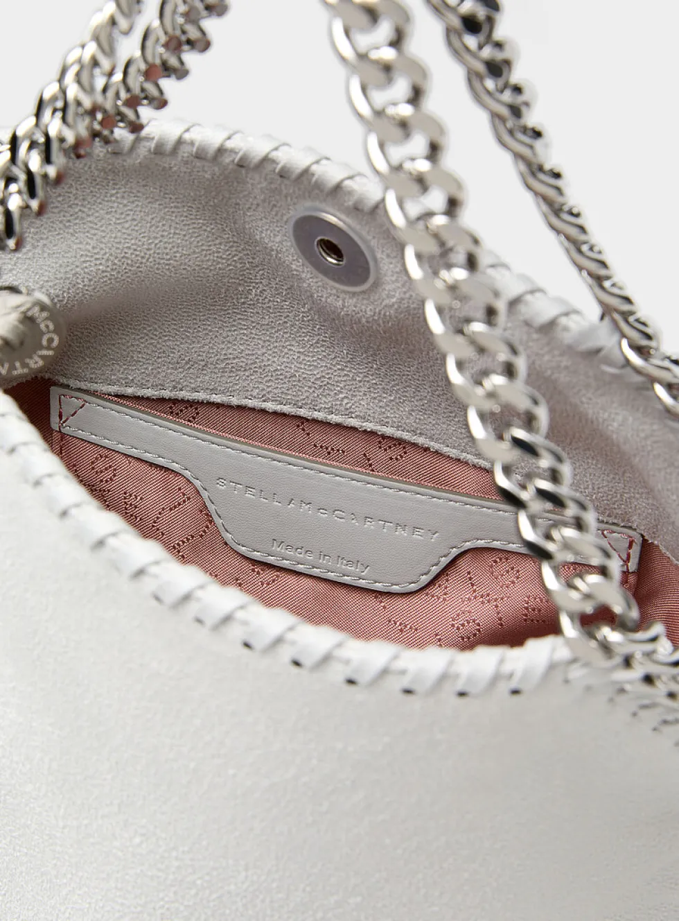 Falabella pearl grey chain handbag