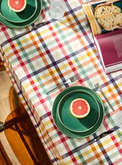Fall checkers vinyl tablecloth