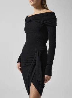 Fatene blouclé jersey draped dress