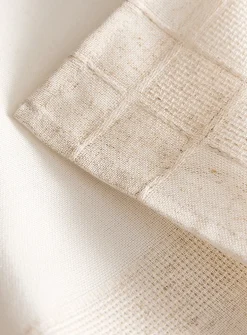Faux linen-border jacquard napkins