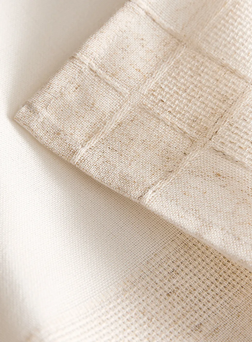 Faux linen-border jacquard napkins