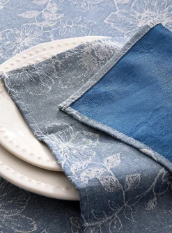 Faux-denim floral napkins