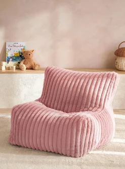 Faux-fur wide stripes chair