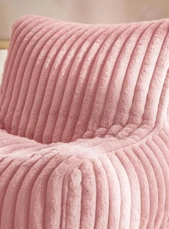 Faux-fur wide stripes chair