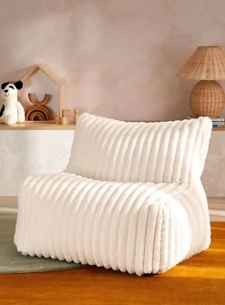 Faux-fur wide stripes chair