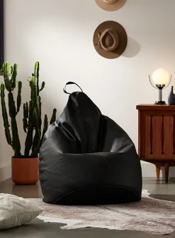 Faux-leather beanbag chair