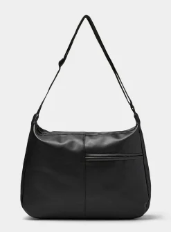 Faux-leather minimalist messenger bag