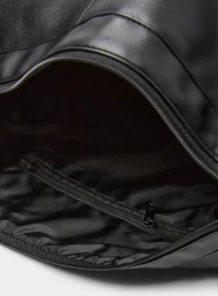 Faux-leather minimalist messenger bag