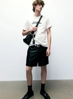 Faux-leather short