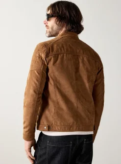 Faux-suede biker jacket