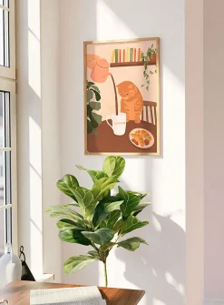 Feline breakfast art print
