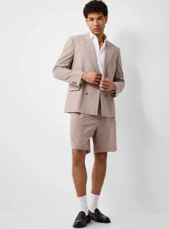Fery pleated seersucker Bermudas