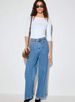 Fifi fine-rib knit boat-neck T-shirt
