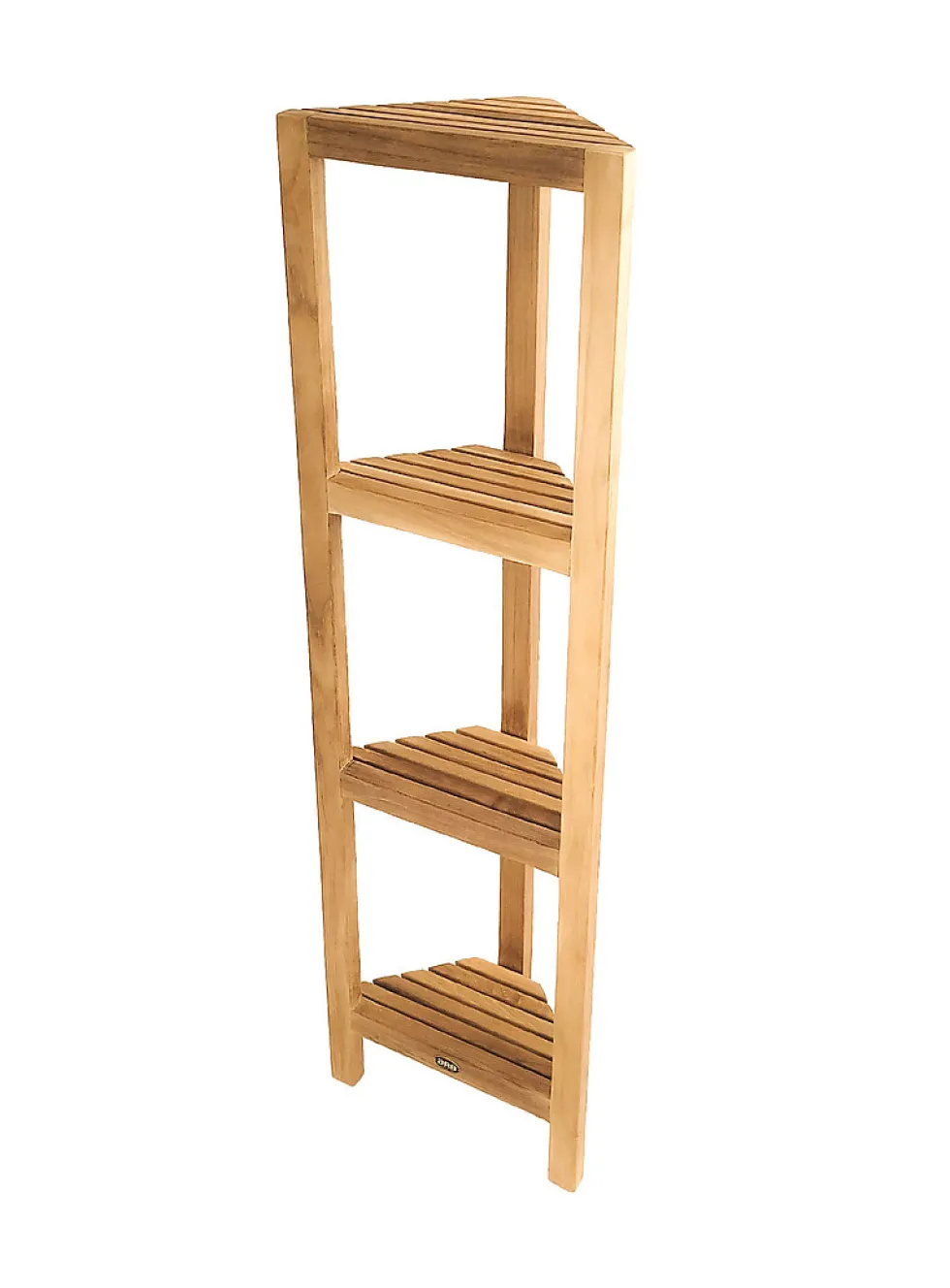 Fiji quad-shelf teak wood corner shelving
