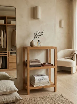 Fiji rectangular teak wood shelving