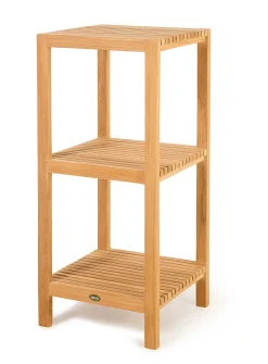 Fiji square teak wood shelving