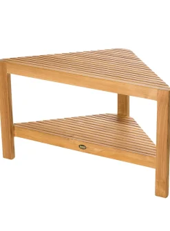 Fiji teak wood shower corner bench
