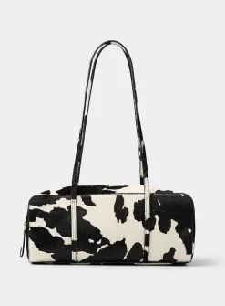 Filo hair-on leather shoulder bag