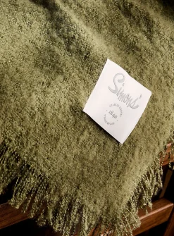 Fine fringe bouclé throw