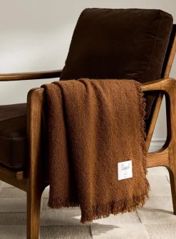 Fine fringe bouclé throw