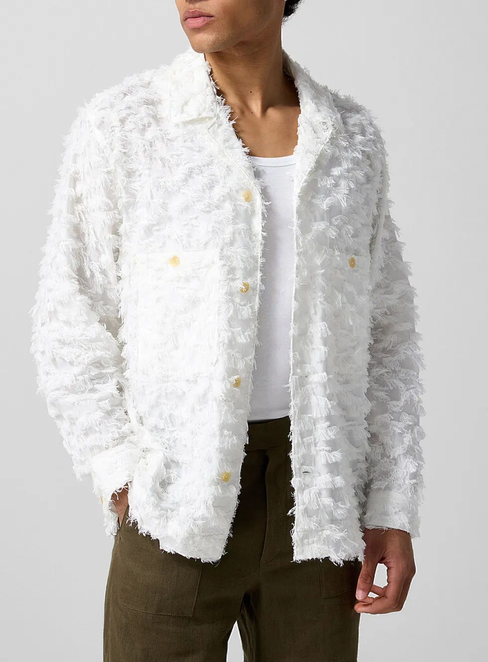 Fine fringes cabana shirt