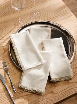 Fine fringes chambray napkins