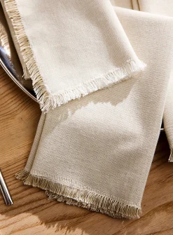 Fine fringes chambray napkins