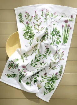 Fine herbs tea towel