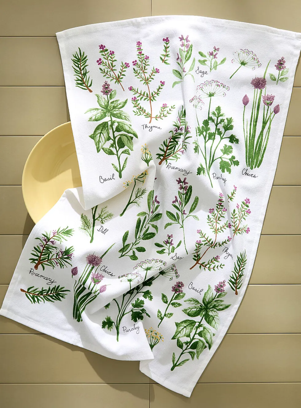 Fine herbs tea towel