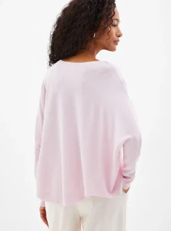 Fine knit oversized boxy-fit boat-neck sweater