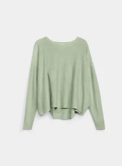 Fine knit oversized boxy-fit boat-neck sweater