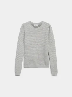 Fine ottoman-knit crew-neck sweater