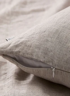 Fine stripe pure linen removable-cover cushion