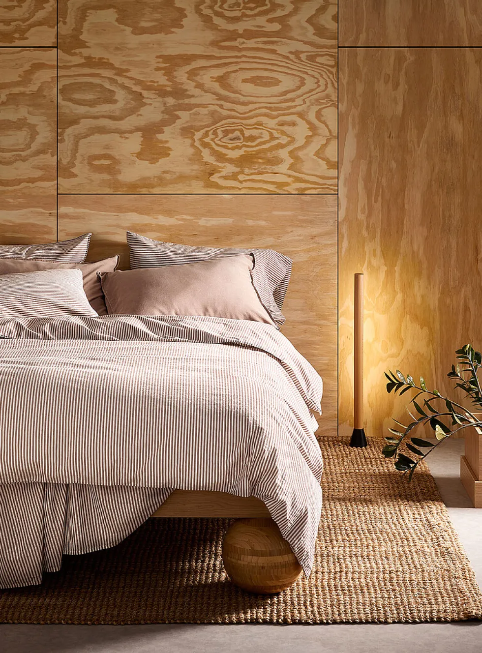 Fine stripes pure organic cotton duvet cover set