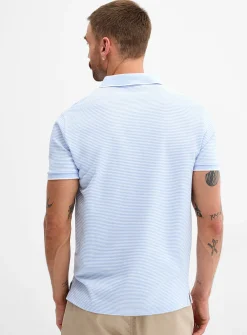 Fine twin-stripe piqué polo