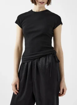 Finely ribbed jersey T-shirt