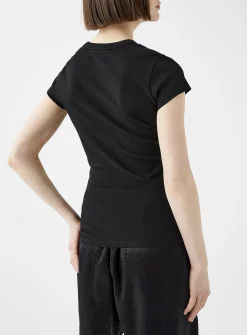 Finely ribbed jersey T-shirt