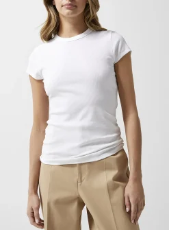 Finely ribbed jersey T-shirt