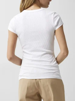 Finely ribbed jersey T-shirt