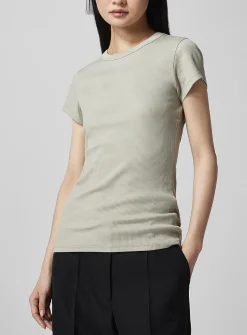 Finely ribbed jersey T-shirt