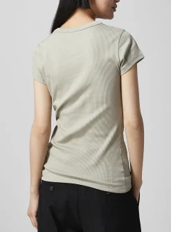 Finely ribbed jersey T-shirt