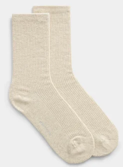 Finely ribbed socks
