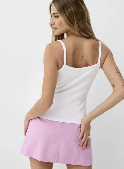 Fine-rib cropped cami