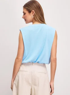 Fine-rib knit bubble cami