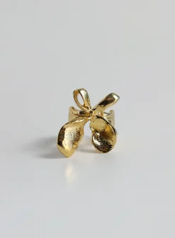 Finger Bow brass cuff ring
