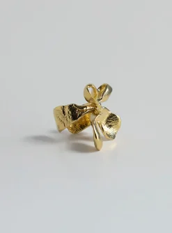 Finger Bow brass cuff ring