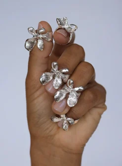Finger Bow sterling silver cuff ring